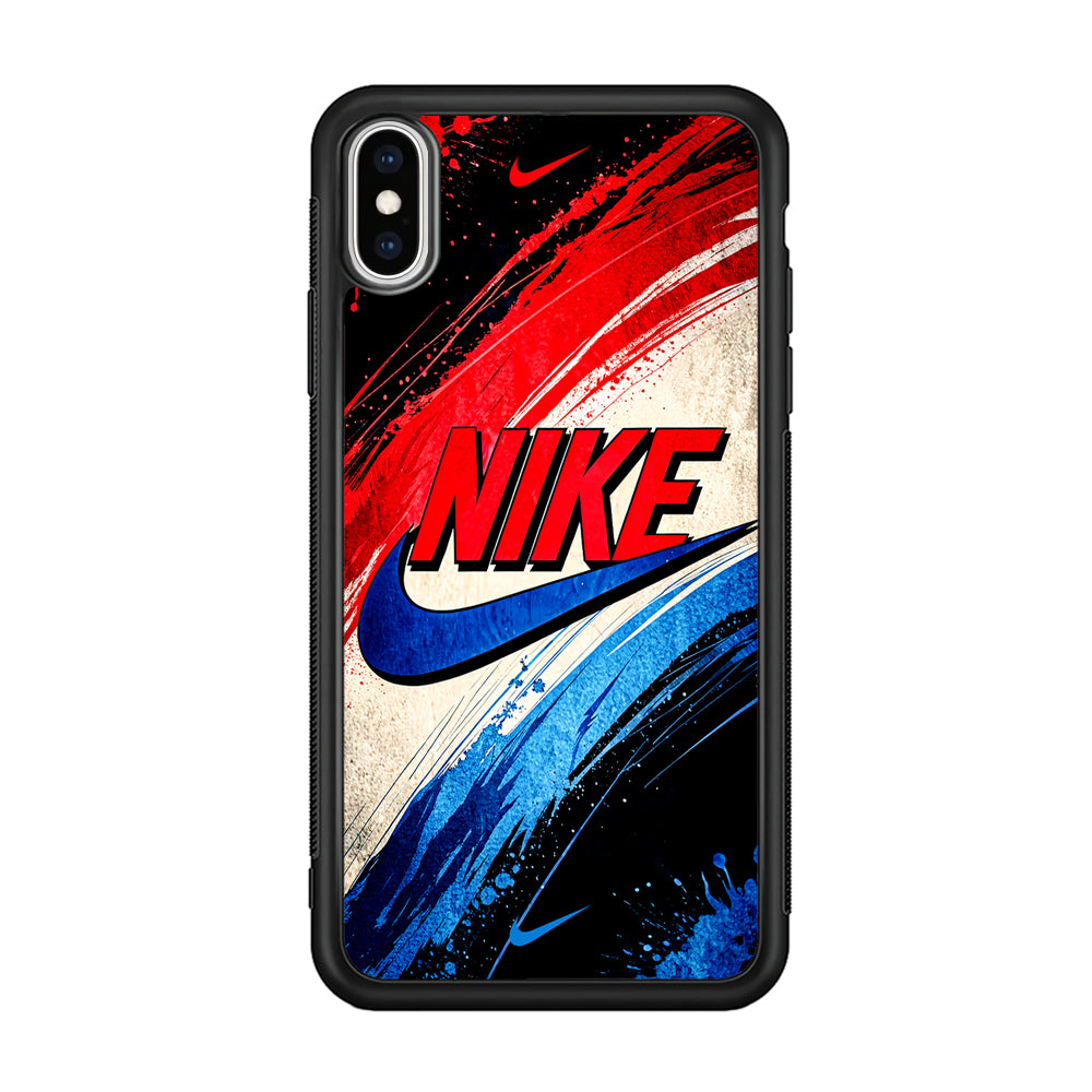 Nike Artistic Colorful Splash iPhone Xs Case-Mobile Phone Case-Rubber Black (2D Case)-Altracase