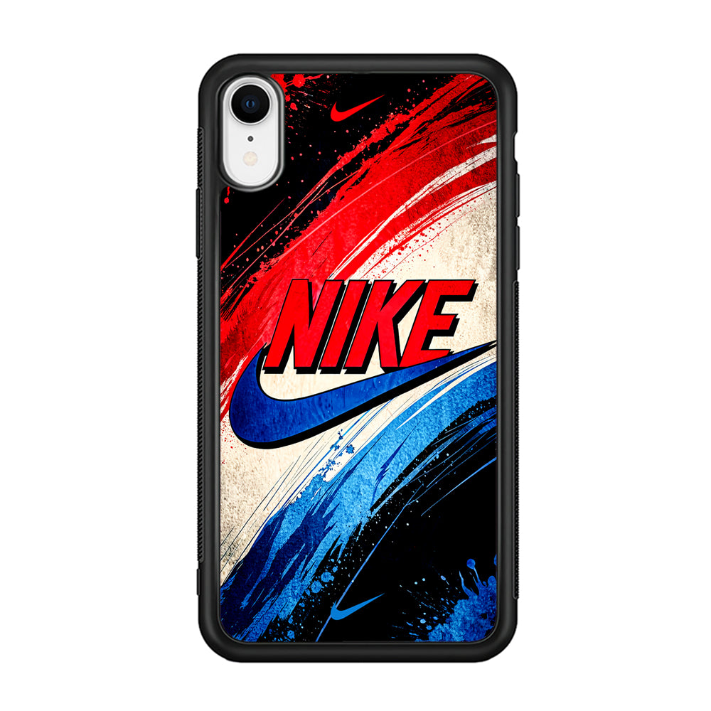 Nike Artistic Colorful Splash iPhone XR Case-Mobile Phone Case-Rubber Black (2D Case)-Altracase