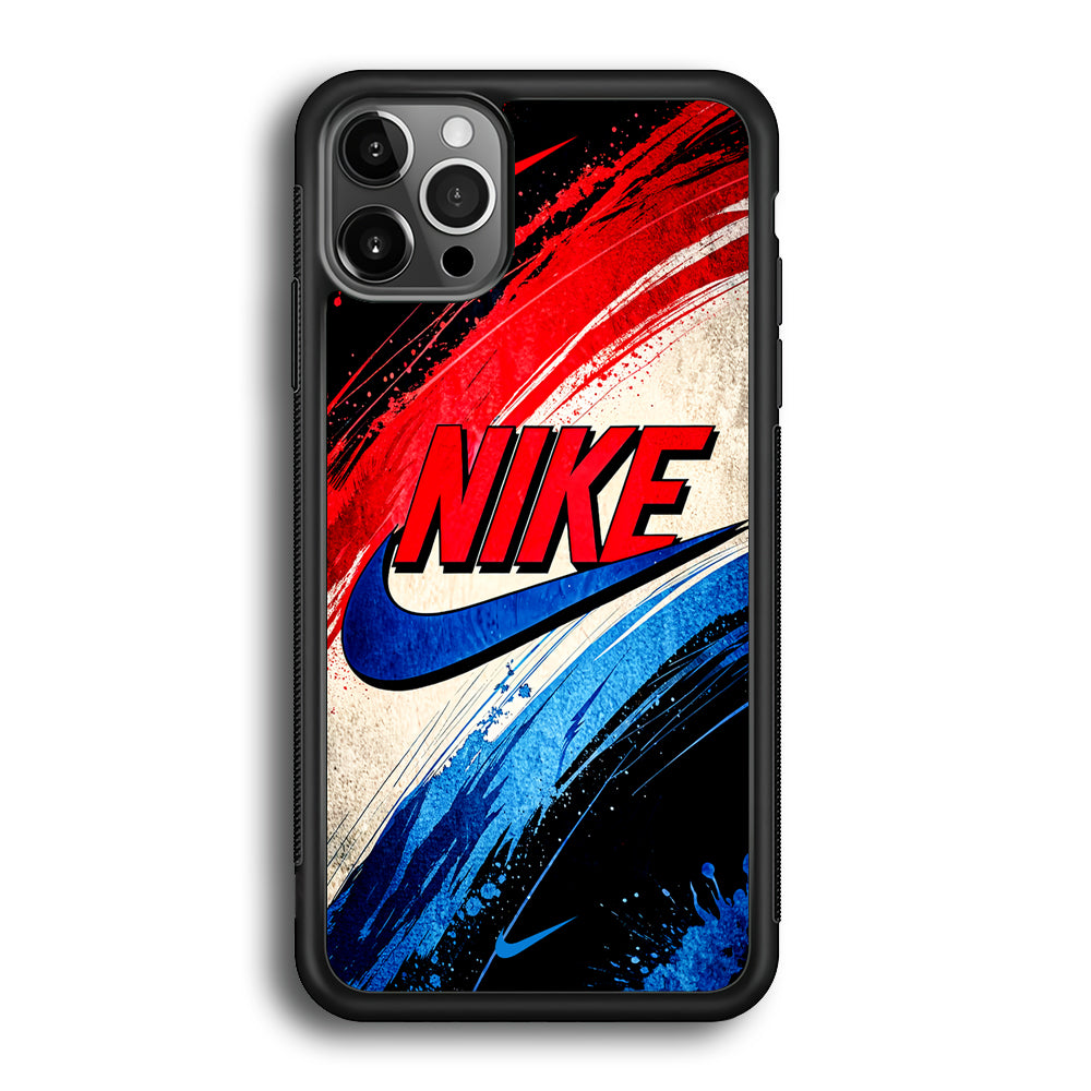Nike Artistic Colorful Splash iPhone 12 Pro Max Case-Mobile Phone Case-Rubber Black (2D Case)-Altracase
