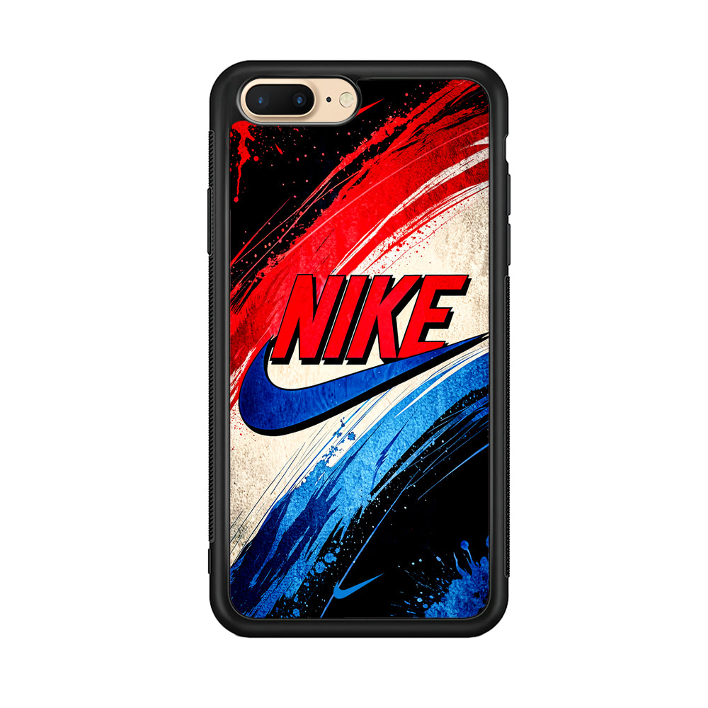 Nike Artistic Colorful Splash iPhone 8 Plus Case-Mobile Phone Case-Rubber Black (2D Case)-Altracase