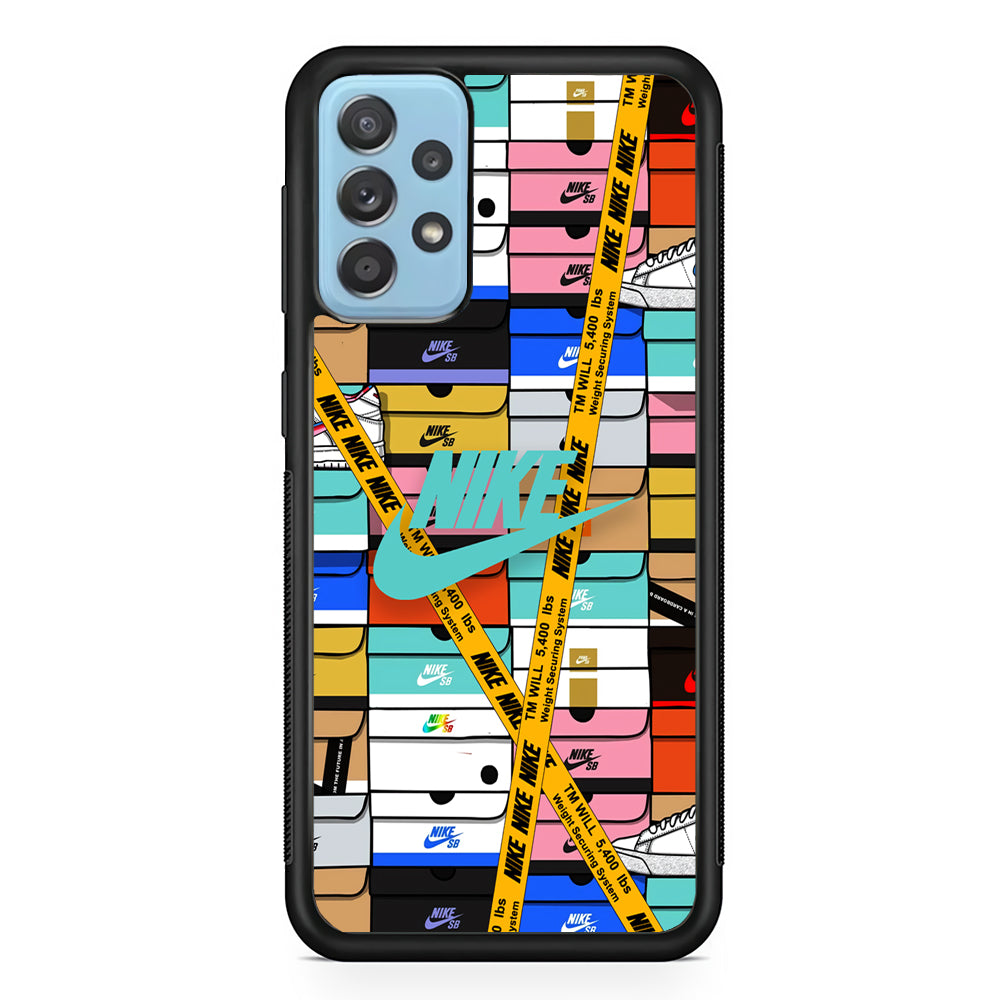 Nike Box Shoes Collage Samsung Galaxy A52 Case-Mobile Phone Case-Rubber Black (2D Case)-Altracase