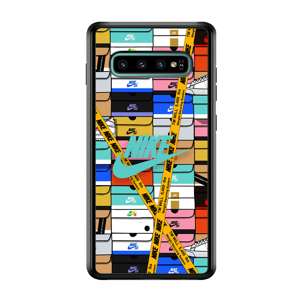 Nike Box Shoes Collage Samsung Galaxy S10 Case-Mobile Phone Case-Rubber Black (2D Case)-Altracase