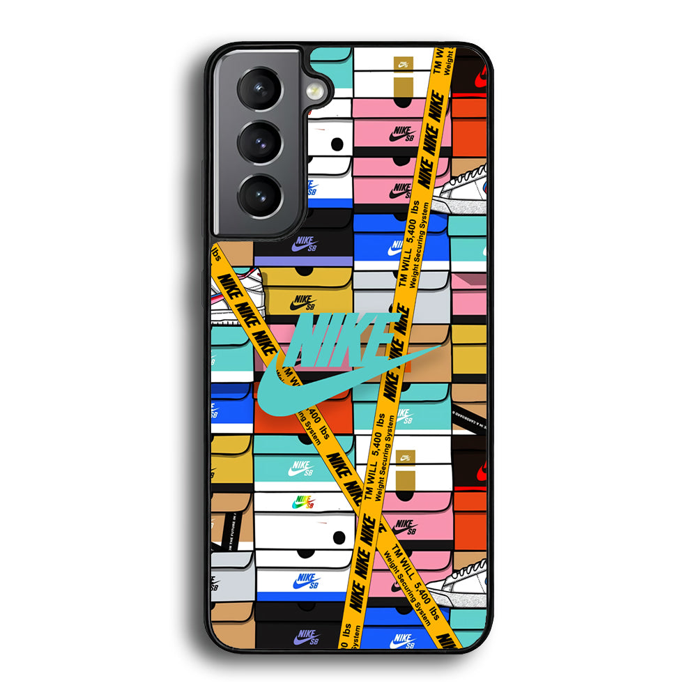 Nike Box Shoes Collage Samsung Galaxy S24 Plus Case-Mobile Phone Case-Rubber Black (2D Case)-Altracase