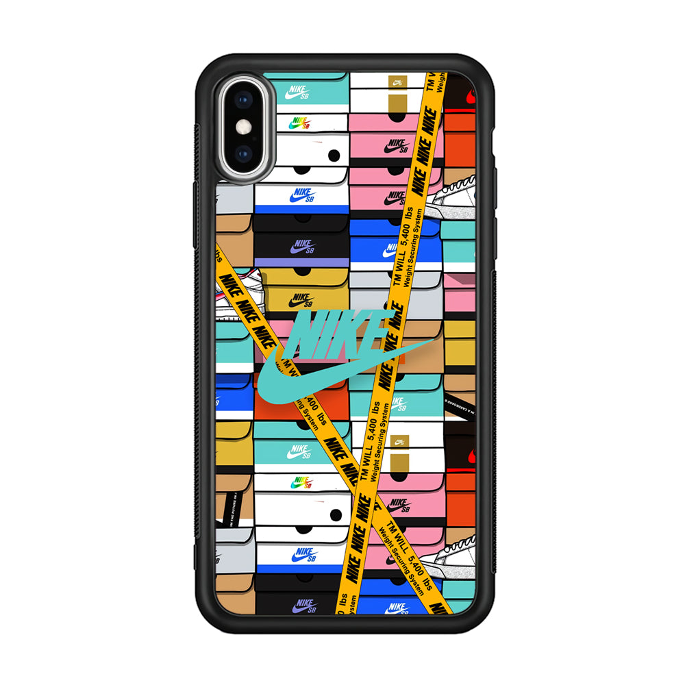 Nike Box Shoes Collage iPhone Xs Case-Mobile Phone Case-Rubber Black (2D Case)-Altracase