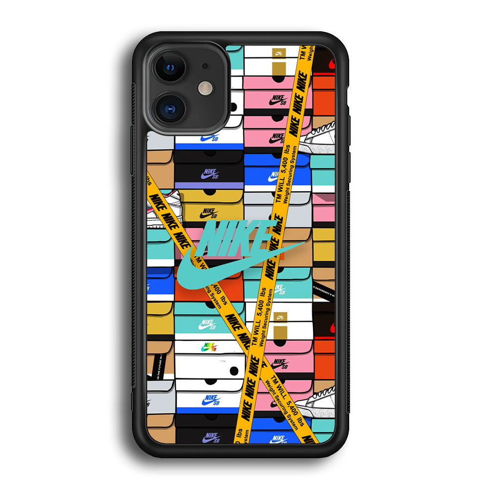 Nike Box Shoes Collage iPhone 12 Mini Case-Mobile Phone Case-Rubber Black (2D Case)-Altracase