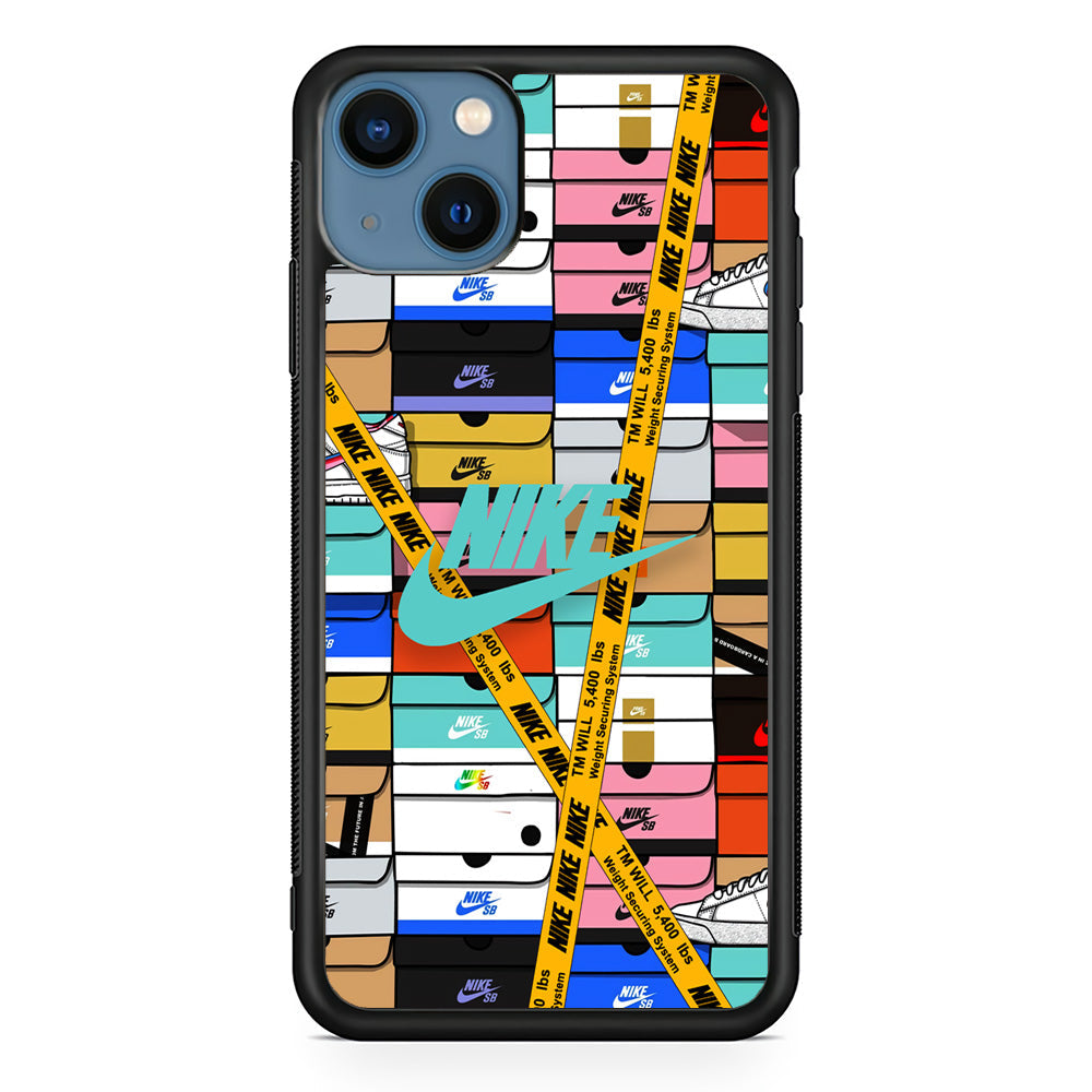 Nike Box Shoes Collage iPhone 13 Case-Mobile Phone Case-Rubber Black (2D Case)-Altracase