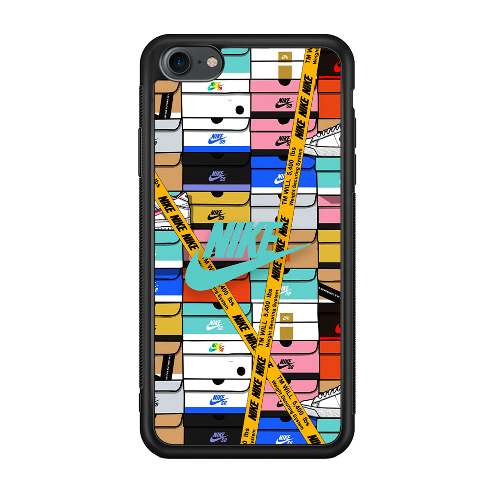 Nike Box Shoes Collage iPhone SE 3 2022 Case-Mobile Phone Case-Rubber Black (2D Case)-Altracase