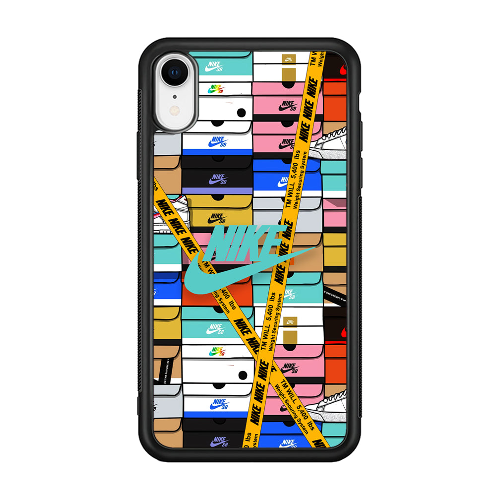 Nike Box Shoes Collage iPhone XR Case-Mobile Phone Case-Rubber Black (2D Case)-Altracase