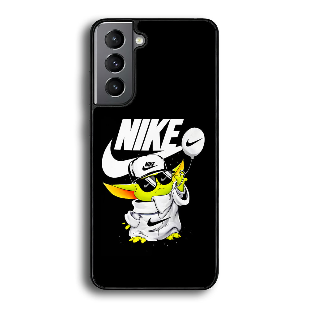 Nike Chibi Yoda Star Wars Samsung Galaxy S22 Case-Mobile Phone Case-Rubber Black (2D Case)-Altracase