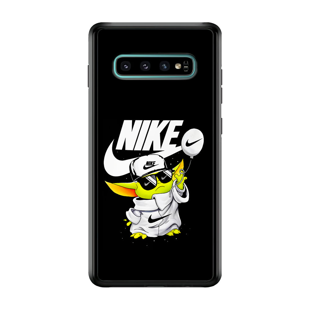 Nike Chibi Yoda Star Wars Samsung Galaxy S10 Case-Mobile Phone Case-Rubber Black (2D Case)-Altracase