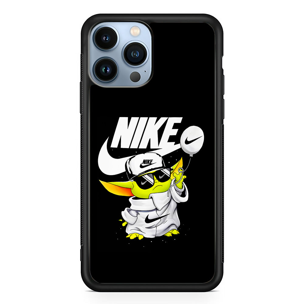 Nike Chibi Yoda Star Wars iPhone 14 Pro Case-Mobile Phone Case-Rubber Black (2D Case)-Altracase