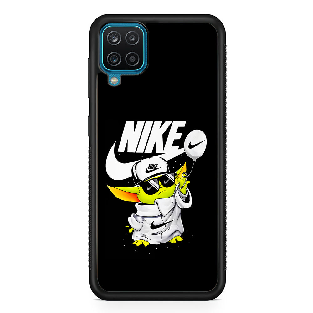 Nike Chibi Yoda Star Wars Samsung Galaxy A12 Case-Mobile Phone Case-Rubber Black (2D Case)-Altracase