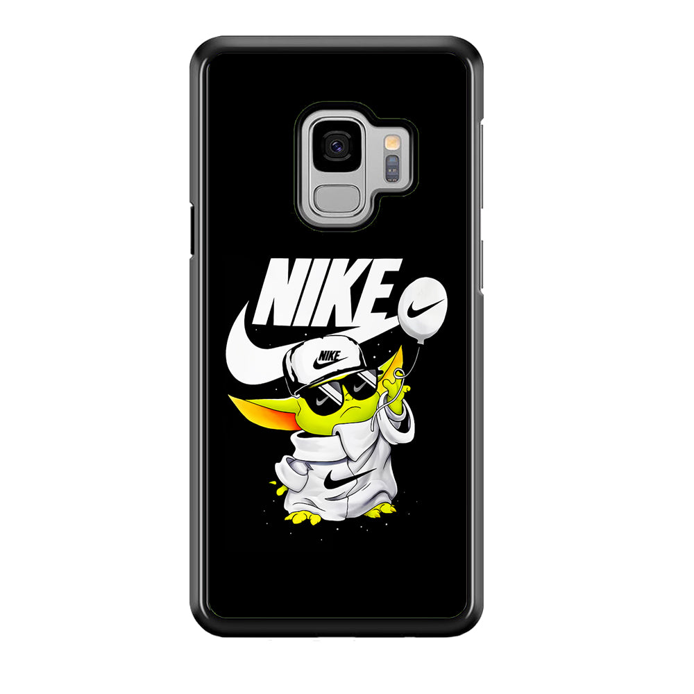 Nike Chibi Yoda Star Wars Samsung Galaxy S9 Case-Mobile Phone Case-Rubber Black (2D Case)-Altracase