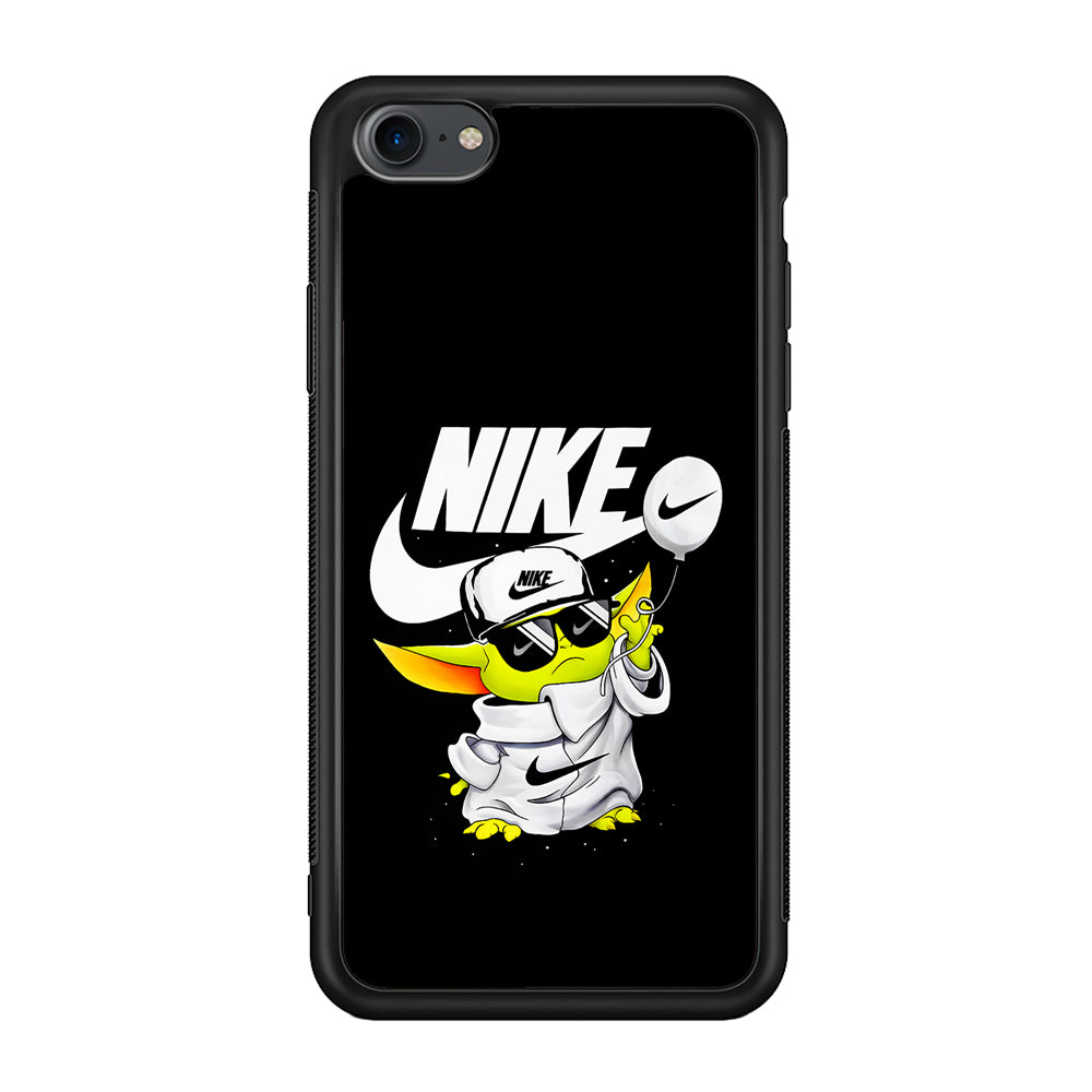 Nike Chibi Yoda Star Wars iPhone SE 3 2022 Case-Mobile Phone Case-Rubber Black (2D Case)-Altracase