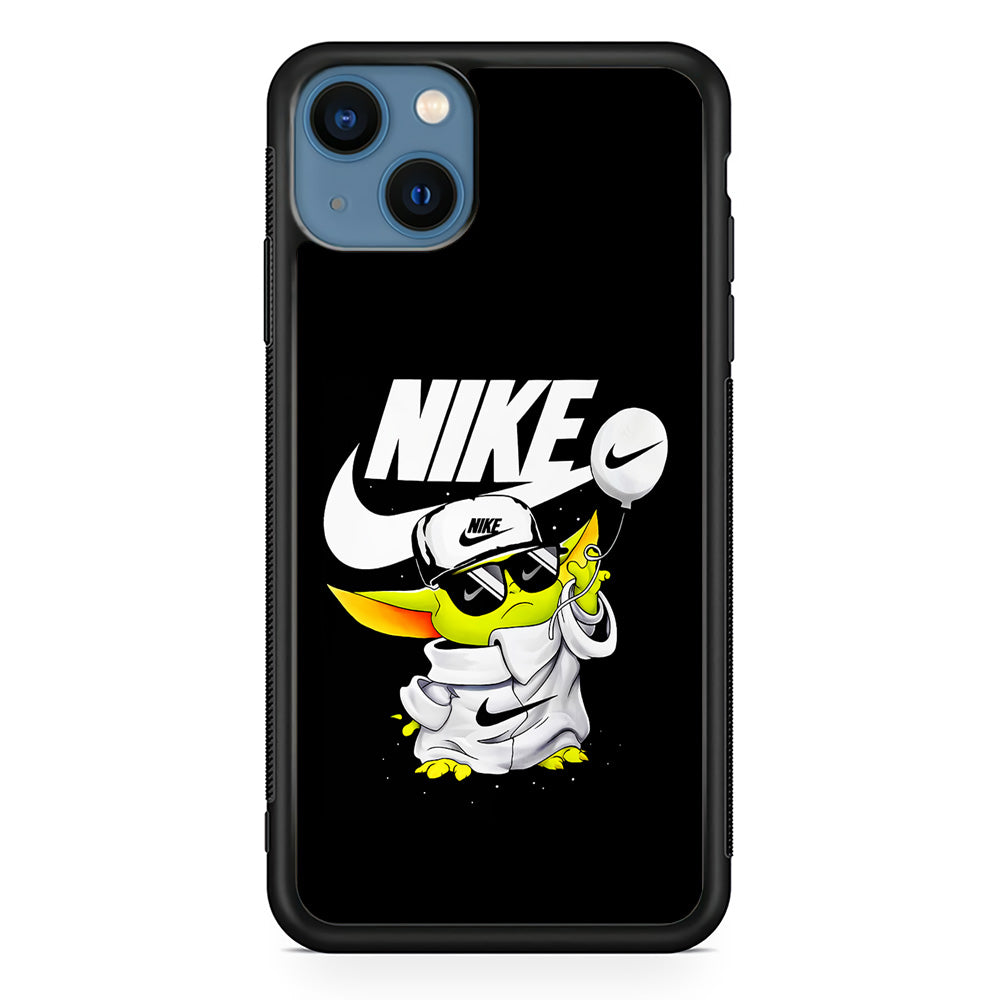 Nike Chibi Yoda Star Wars iPhone 14 Case-Mobile Phone Case-Rubber Black (2D Case)-Altracase