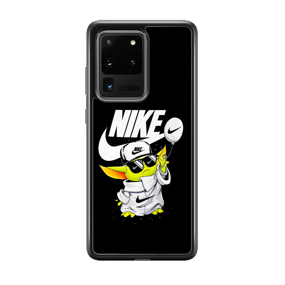 Nike Chibi Yoda Star Wars Samsung Galaxy S20 Ultra Case-Mobile Phone Case-Rubber Black (2D Case)-Altracase