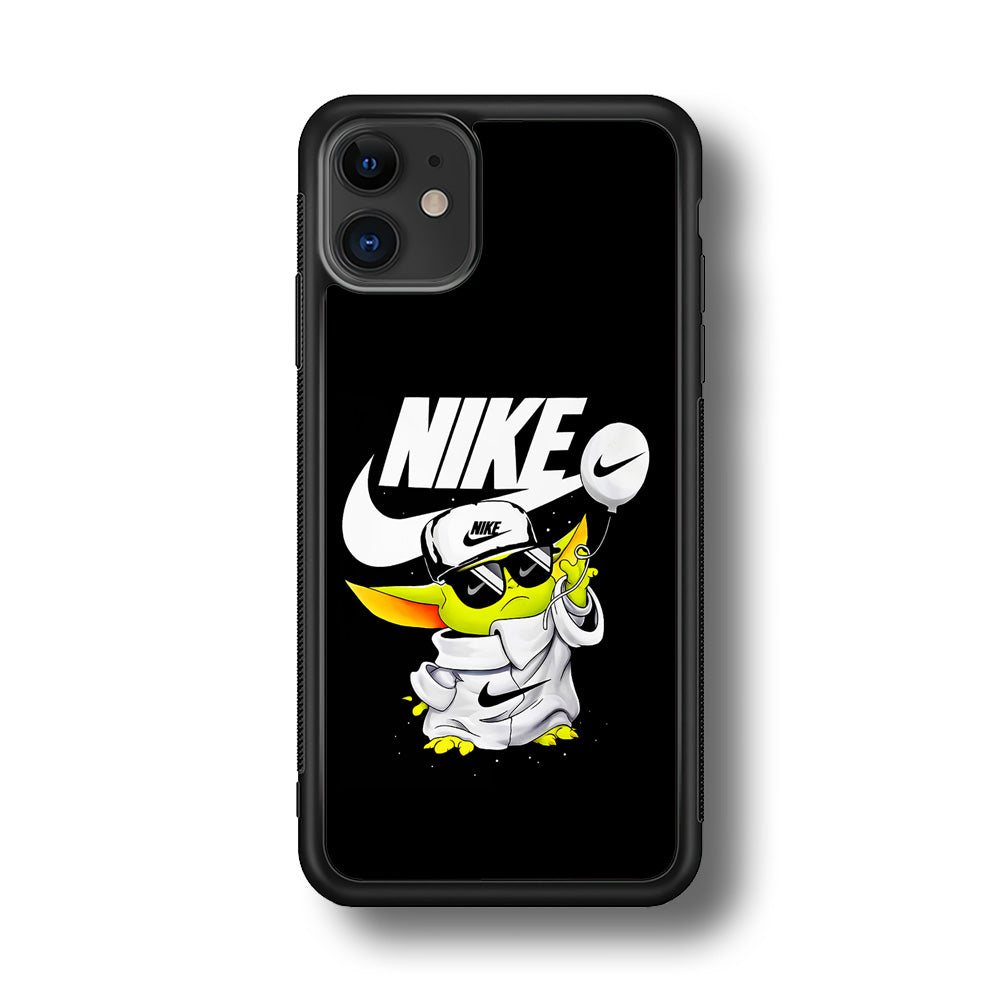 Nike Chibi Yoda Star Wars iPhone 11 Case-Mobile Phone Case-Rubber Black (2D Case)-Altracase