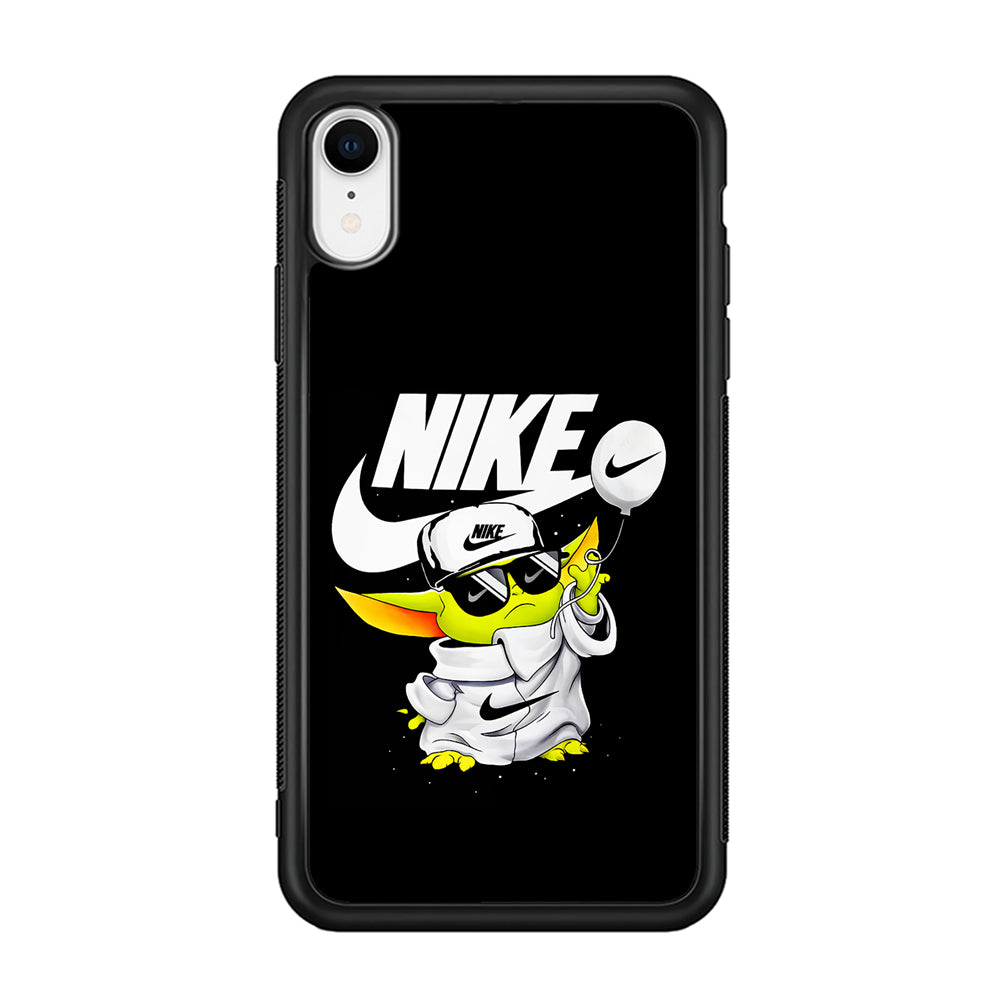 Nike Chibi Yoda Star Wars iPhone XR Case-Mobile Phone Case-Rubber Black (2D Case)-Altracase