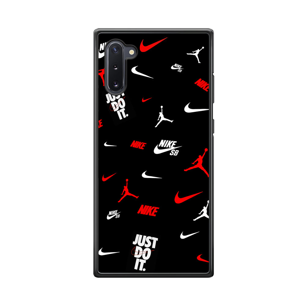 Nike Collage Emblem Jordan Samsung Galaxy Note 10 Case-Mobile Phone Case-Rubber Black (2D Case)-Altracase