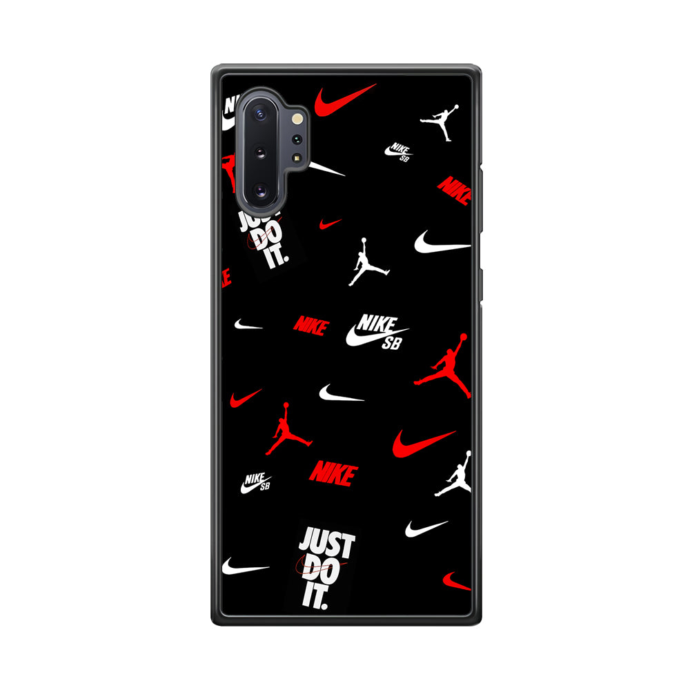 Nike Collage Emblem Jordan Samsung Galaxy Note 10 Plus Case-Mobile Phone Case-Rubber Black (2D Case)-Altracase