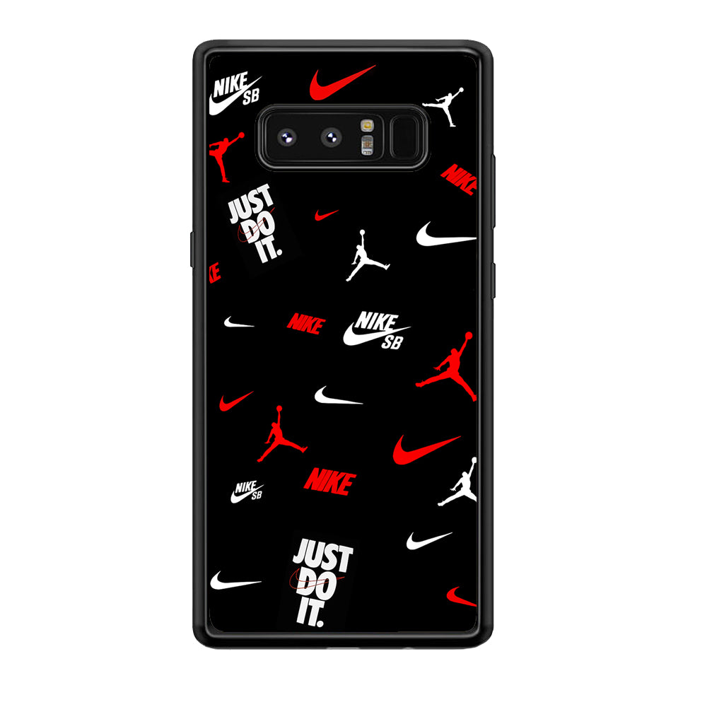 Nike Collage Emblem Jordan Samsung Galaxy Note 8 Case-Mobile Phone Case-Rubber Black (2D Case)-Altracase