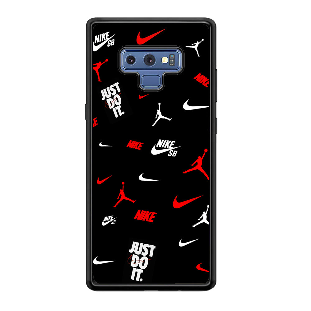 Nike Collage Emblem Jordan Samsung Galaxy Note 9 Case-Mobile Phone Case-Rubber Black (2D Case)-Altracase