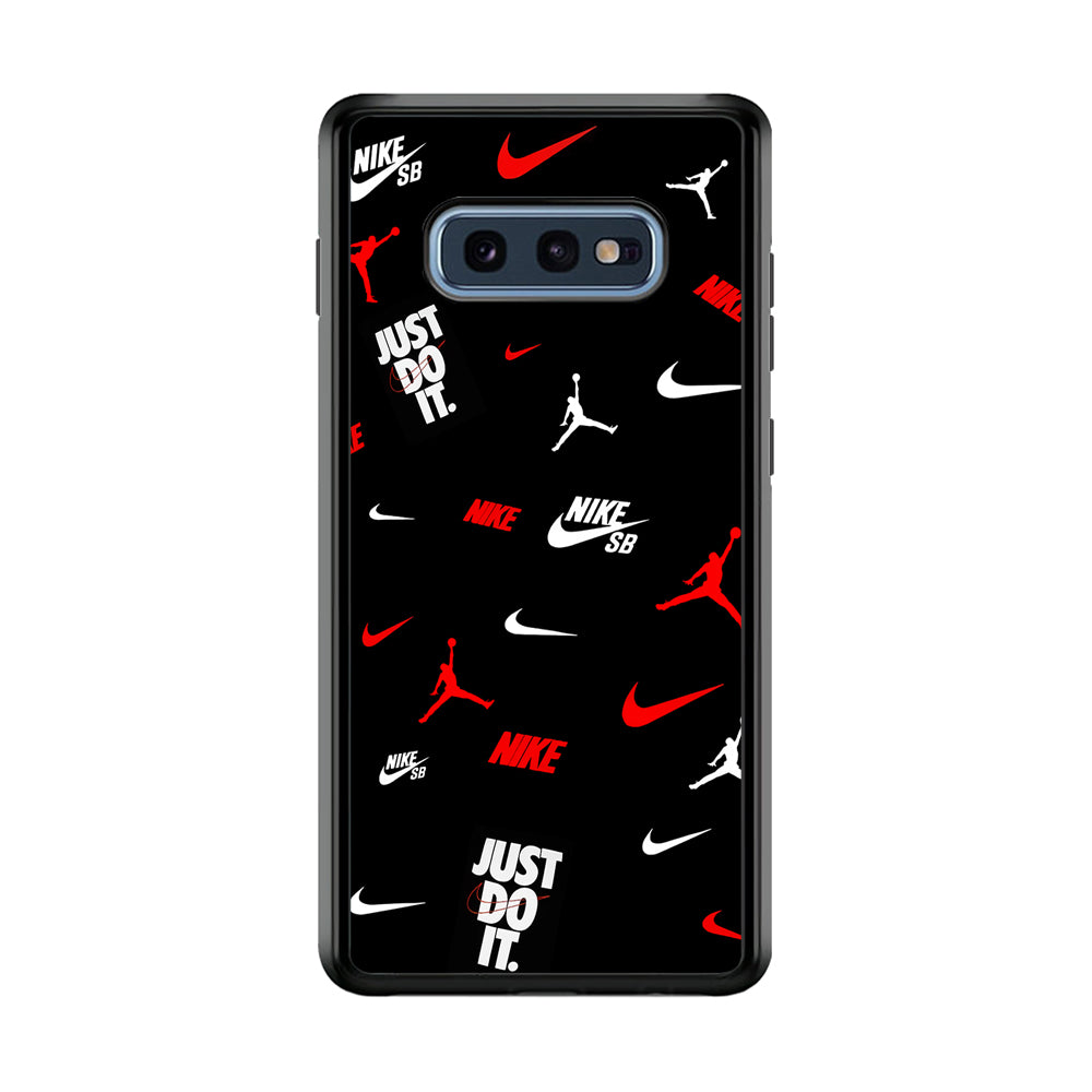 Nike Collage Emblem Jordan Samsung Galaxy S10E Case-Mobile Phone Case-Rubber Black (2D Case)-Altracase