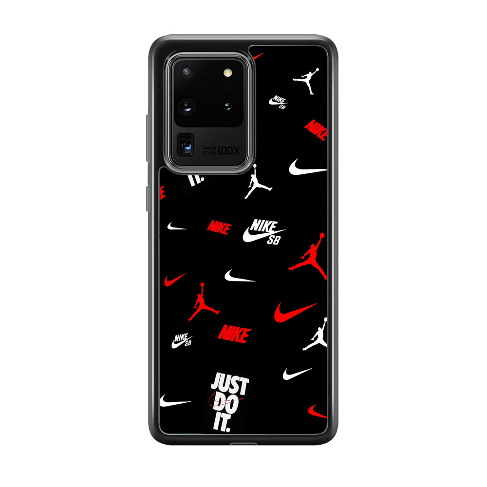 Nike Collage Emblem Jordan Samsung Galaxy S20 Ultra Case-Mobile Phone Case-Rubber Black (2D Case)-Altracase