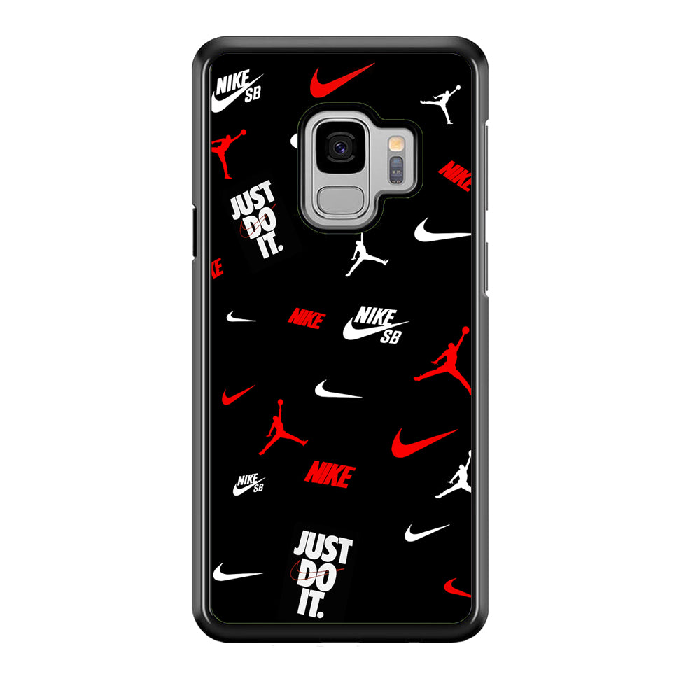Nike Collage Emblem Jordan Samsung Galaxy S9 Case-Mobile Phone Case-Rubber Black (2D Case)-Altracase