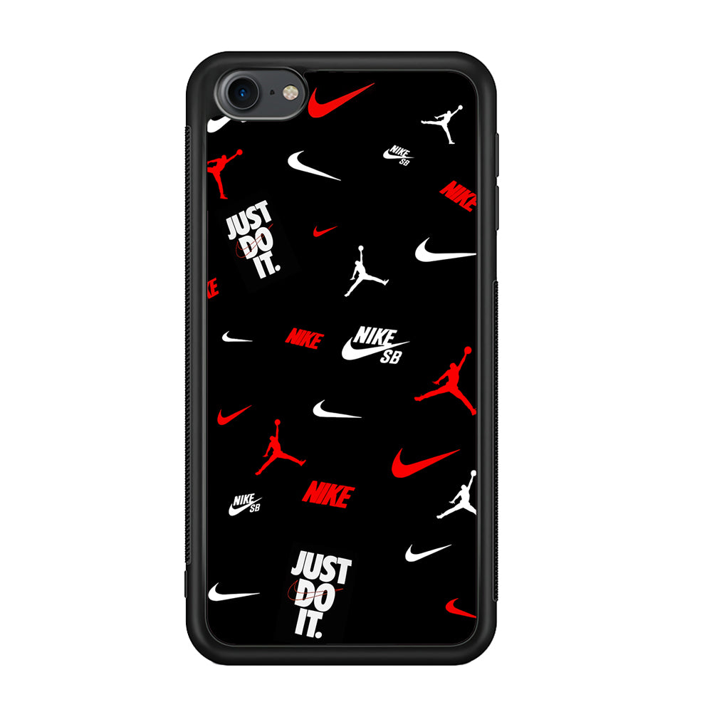 Nike Collage Emblem Jordan iPod Touch 6 Case-Mobile Phone Case-Rubber Black (2D Case)-Altracase