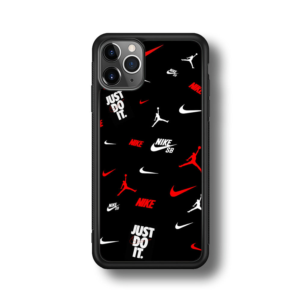 Nike Collage Emblem Jordan iPhone 11 Pro Case-Mobile Phone Case-Rubber Black (2D Case)-Altracase