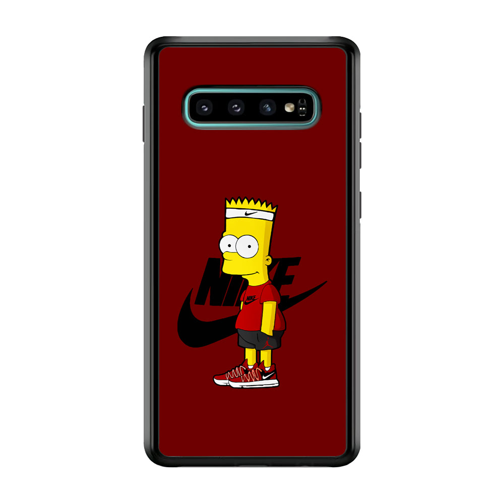 Nike Cool Bart Simpson Samsung Galaxy S10 Case-Mobile Phone Case-Rubber Black (2D Case)-Altracase