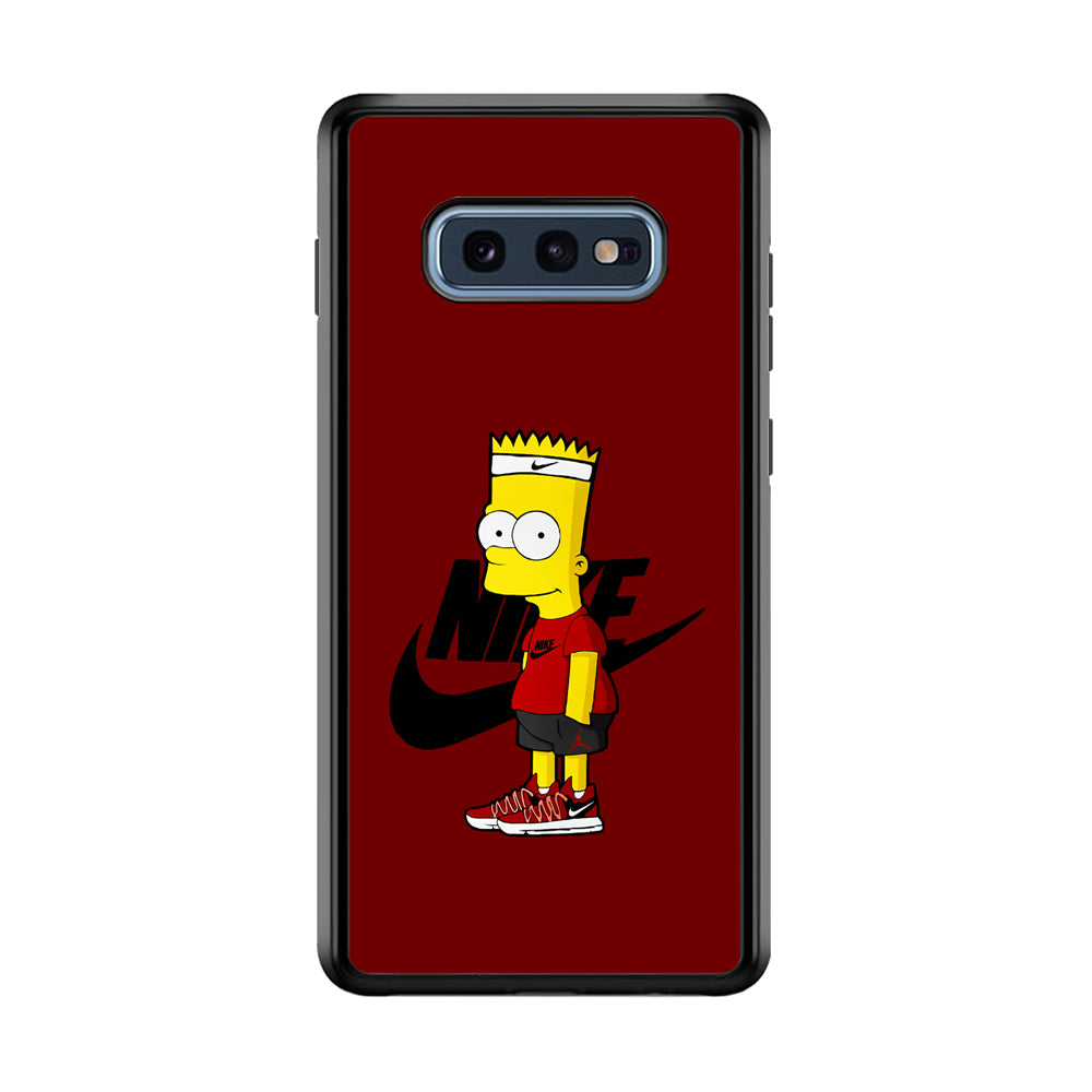 Nike Cool Bart Simpson Samsung Galaxy S10E Case-Mobile Phone Case-Rubber Black (2D Case)-Altracase