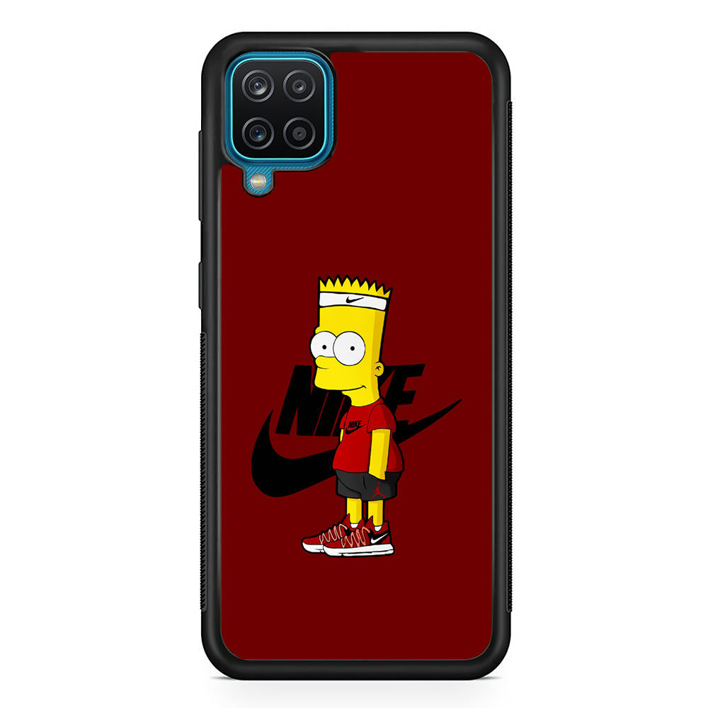 Nike Cool Bart Simpson Samsung Galaxy A12 Case-Mobile Phone Case-Rubber Black (2D Case)-Altracase