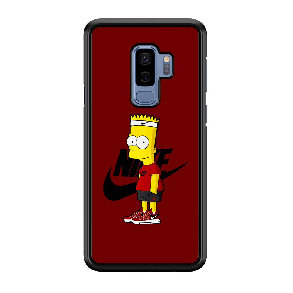 Nike Cool Bart Simpson Samsung Galaxy S9 Plus Case-Mobile Phone Case-Rubber Black (2D Case)-Altracase