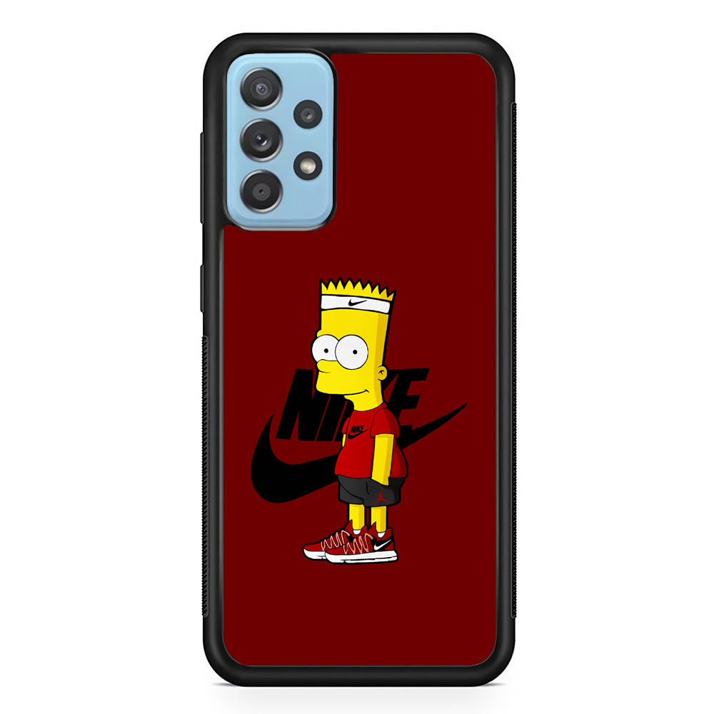 Nike Cool Bart Simpson Samsung Galaxy A72 Case-Mobile Phone Case-Rubber Black (2D Case)-Altracase