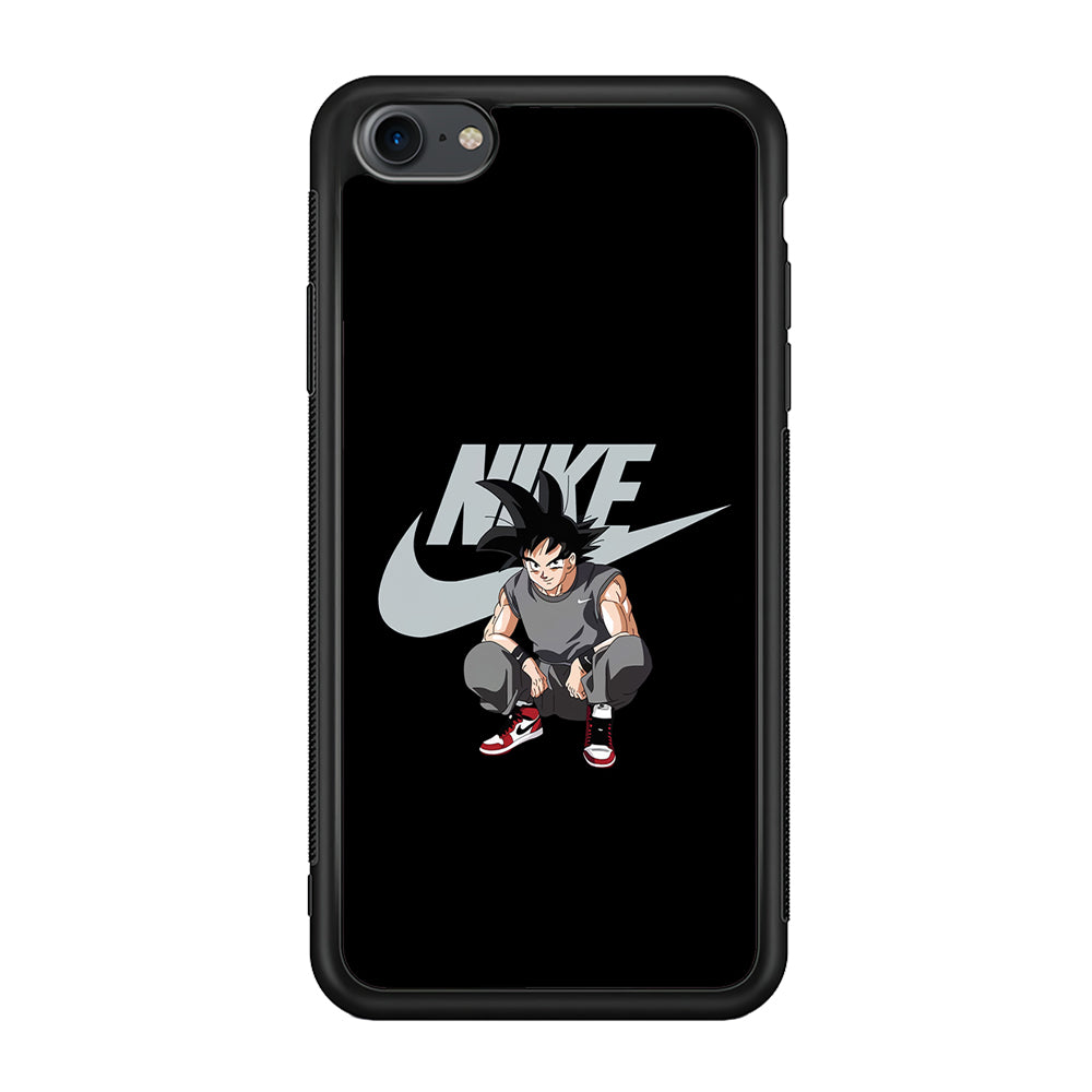Nike Dragon Ball Goku iPhone SE 3 2022 Case-Mobile Phone Case-Rubber Black (2D Case)-Altracase