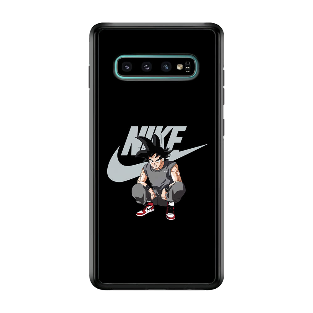 Nike Dragon Ball Goku Samsung Galaxy S10 Plus Case-Mobile Phone Case-Rubber Black (2D Case)-Altracase