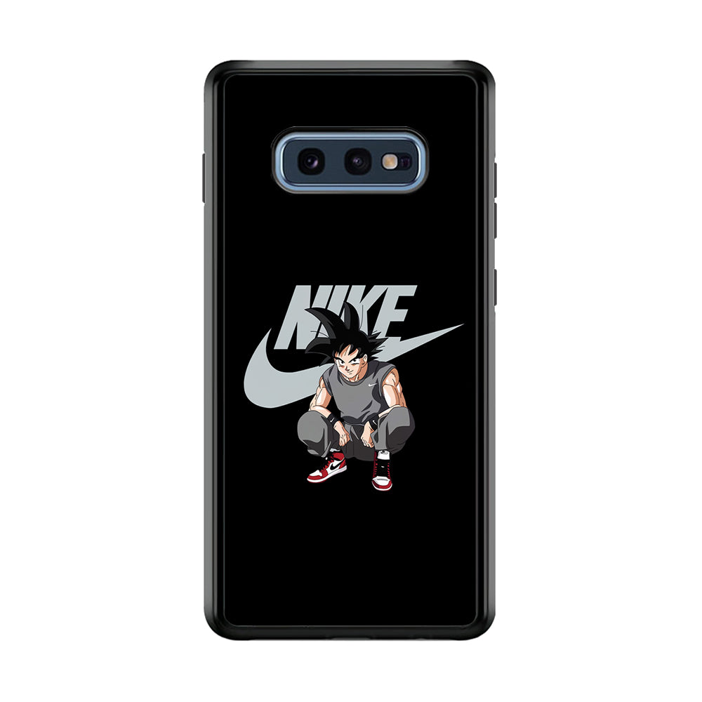 Nike Dragon Ball Goku Samsung Galaxy S10E Case-Mobile Phone Case-Rubber Black (2D Case)-Altracase