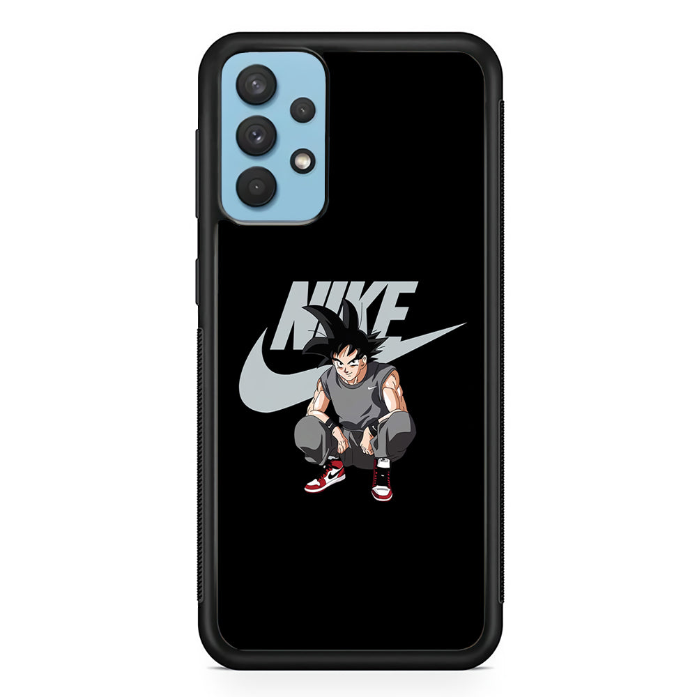 Nike Dragon Ball Goku Samsung Galaxy A32 Case-Mobile Phone Case-Rubber Black (2D Case)-Altracase