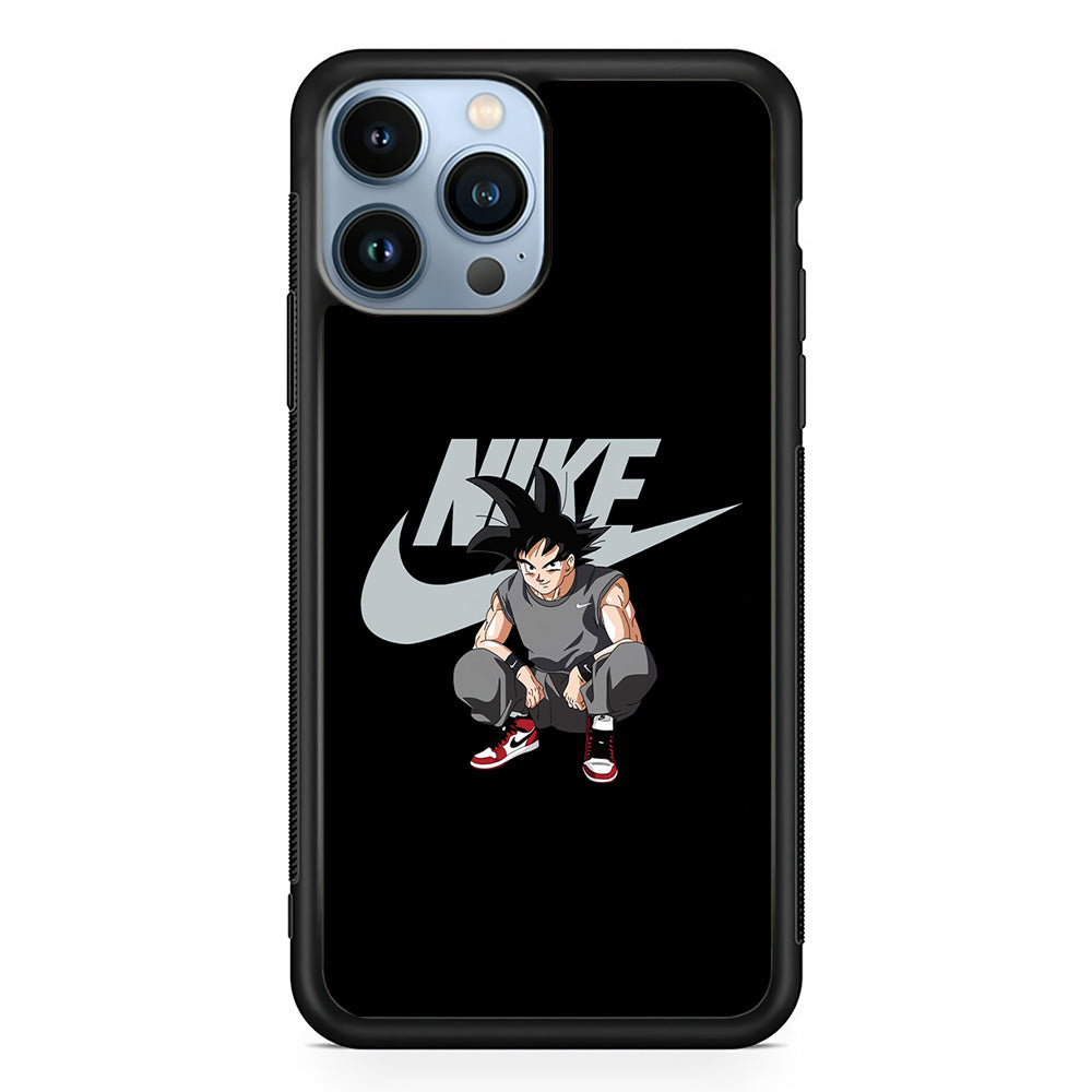 Nike Dragon Ball Goku iPhone 14 Pro Max Case-Mobile Phone Case-Rubber Black (2D Case)-Altracase