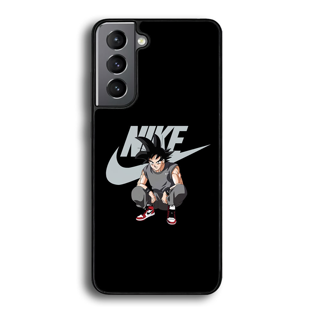 Nike Dragon Ball Goku Samsung Galaxy S22 Plus Case-Mobile Phone Case-Rubber Black (2D Case)-Altracase