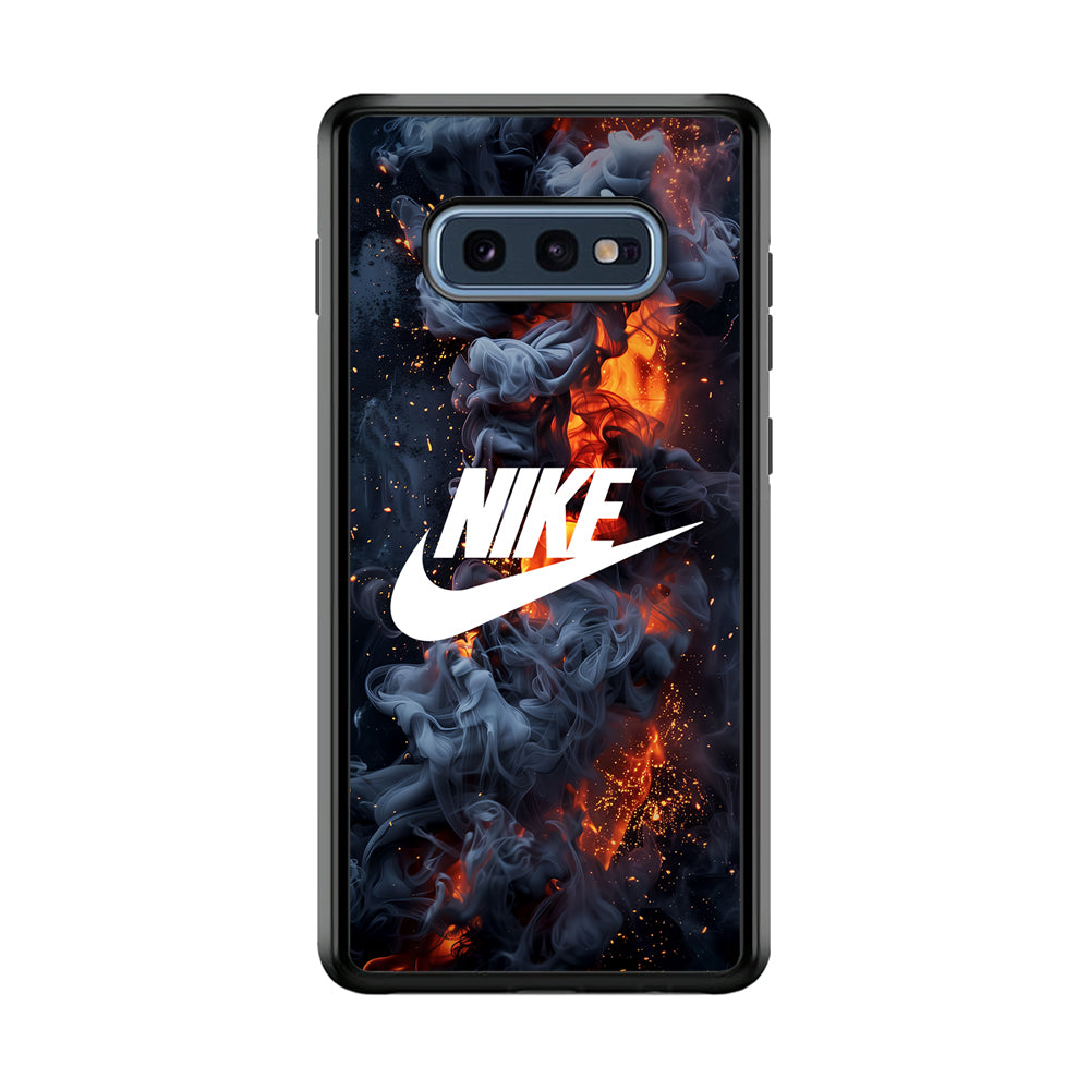 Nike Fire Across The Darkness Samsung Galaxy S10E Case-Mobile Phone Case-Rubber Black (2D Case)-Altracase