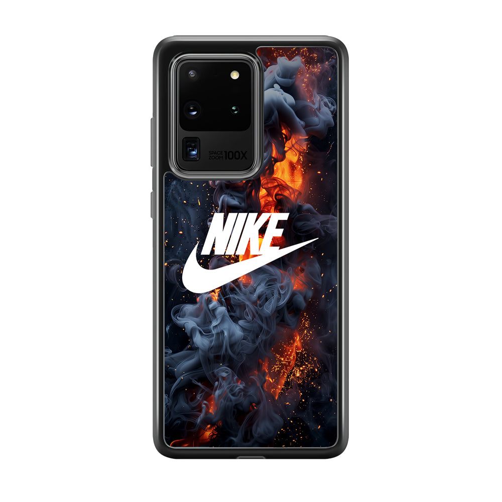 Nike Fire Across The Darkness Samsung Galaxy S20 Ultra Case-Mobile Phone Case-Rubber Black (2D Case)-Altracase