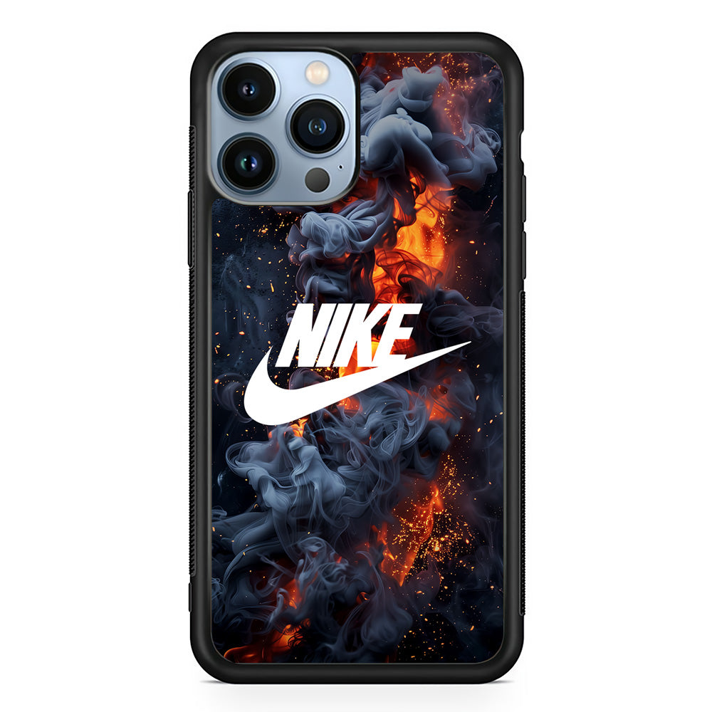 Nike Fire Across The Darkness iPhone 15 Pro Max Case-Mobile Phone Case-Rubber Black (2D Case)-Altracase
