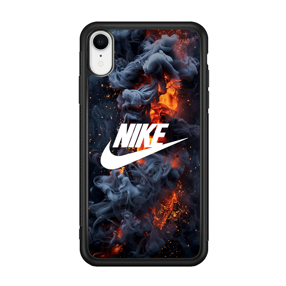 Nike Fire Across The Darkness iPhone XR Case-Mobile Phone Case-Rubber Black (2D Case)-Altracase