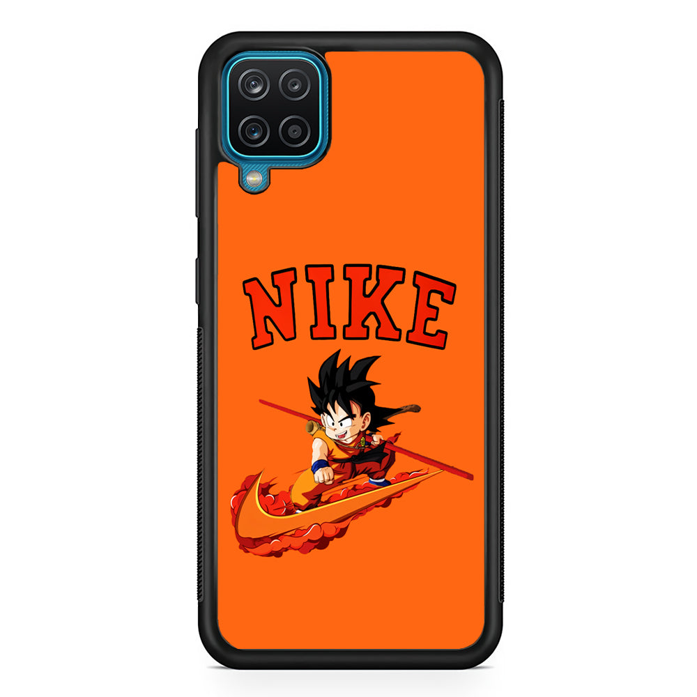 Nike Flying Son Goku Samsung Galaxy A12 Case-Mobile Phone Case-Rubber Black (2D Case)-Altracase