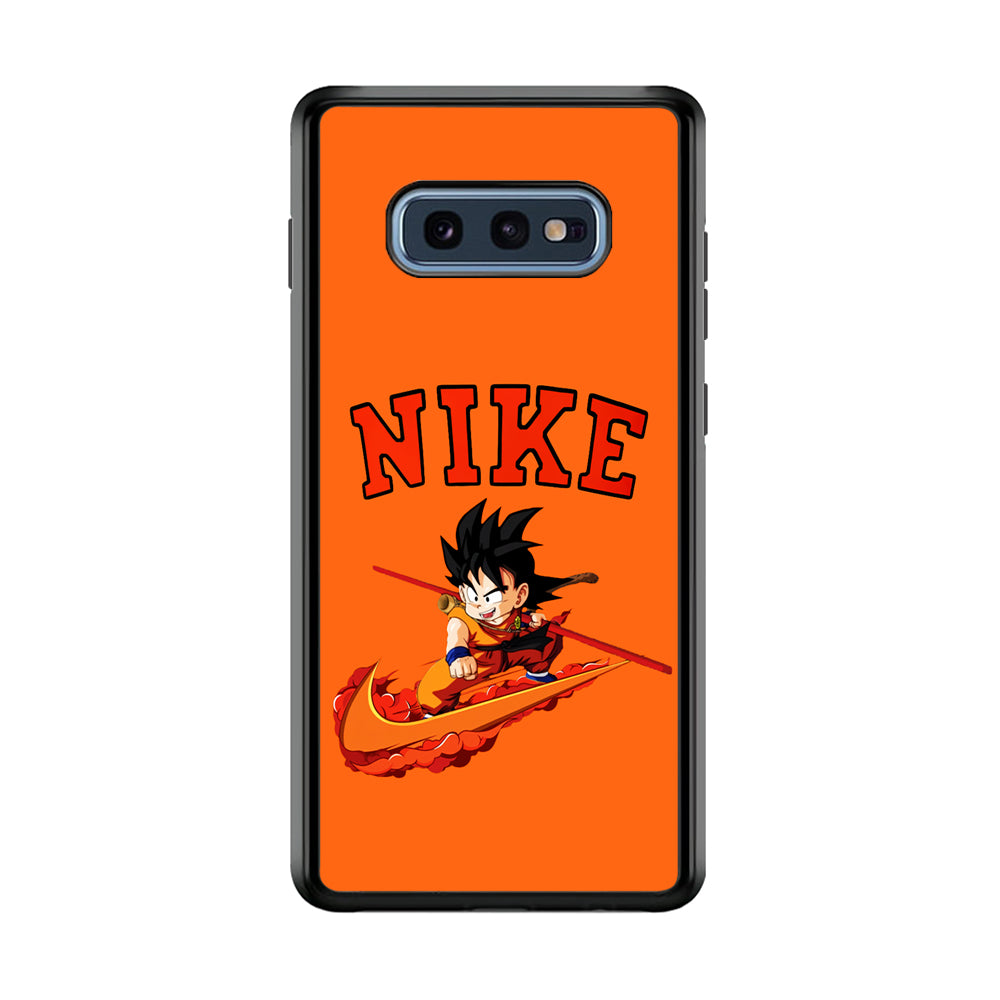 Nike Flying Son Goku Samsung Galaxy S10E Case-Mobile Phone Case-Rubber Black (2D Case)-Altracase