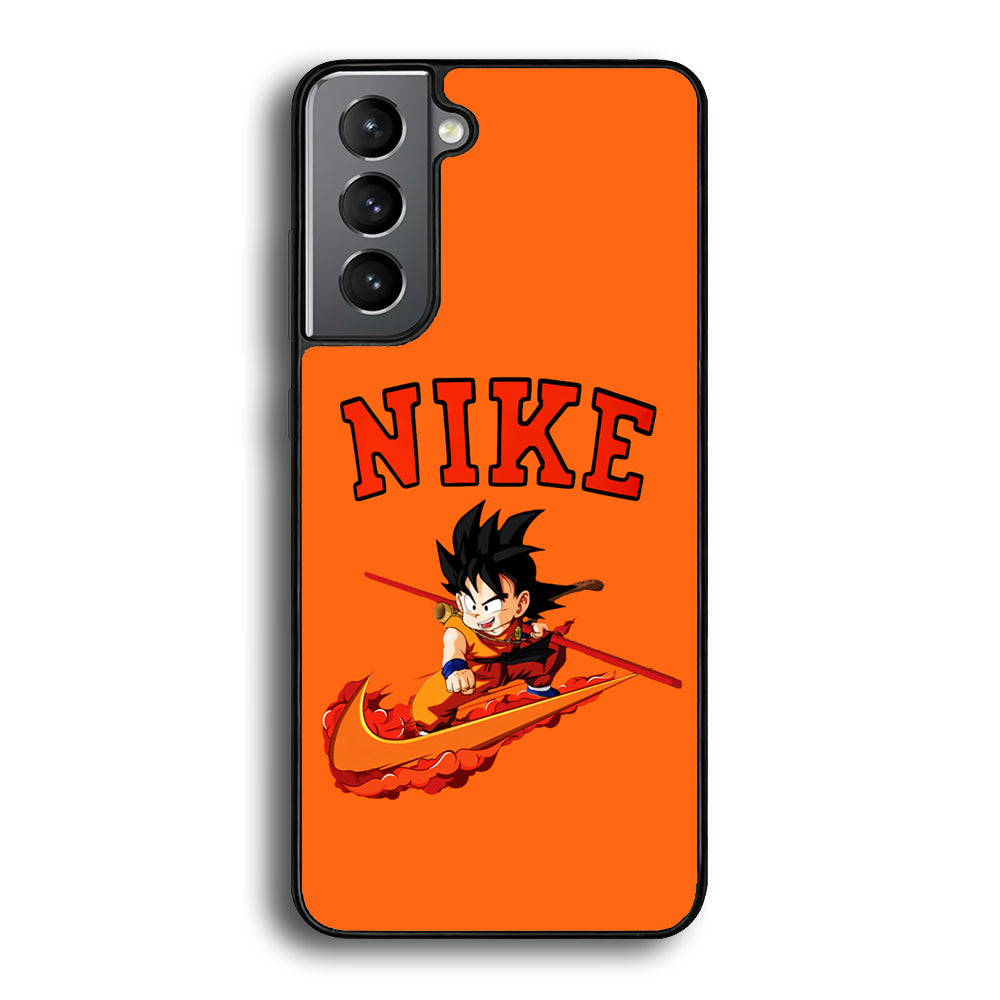 Nike Flying Son Goku Samsung Galaxy S23 Case-Mobile Phone Case-Rubber Black (2D Case)-Altracase