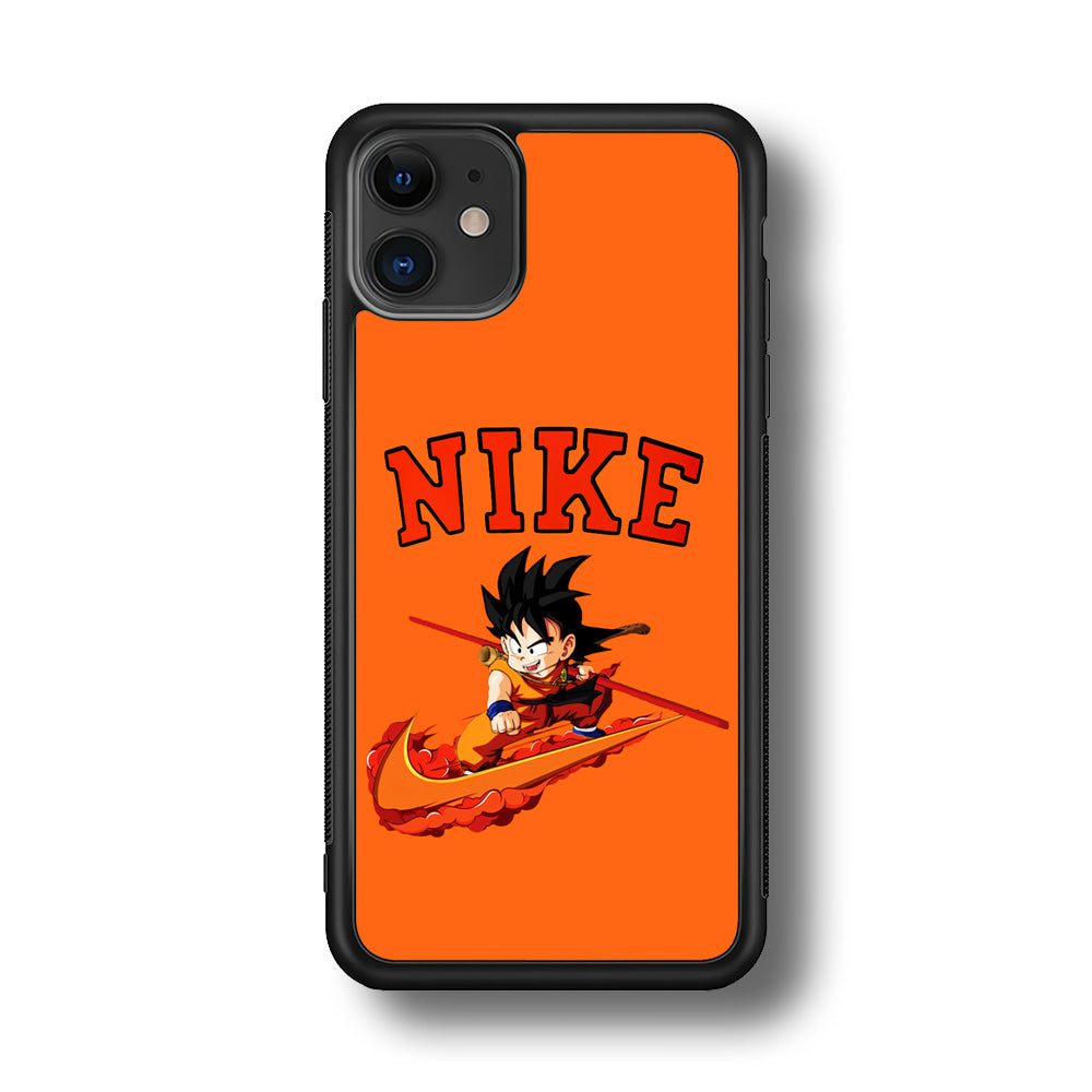 Nike Flying Son Goku iPhone 11 Case-Mobile Phone Case-Rubber Black (2D Case)-Altracase